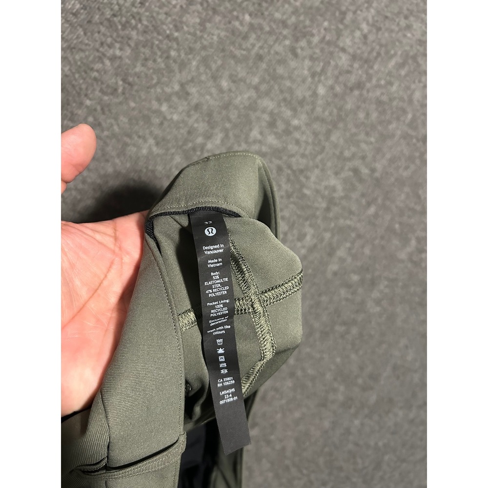 Lululemon ABC Classic-Fit Pant fit 33X27 Warpstreme Green Mens LM5AQHS (tag 32 - Picture 3 of 6